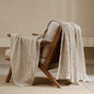 PHF 100% Cotton Waffle Weave Throw Blanket, Soft Lightweight Breathable Cozy Throws for Couch Bed Sofa, Luxury Aesthetic Woven Blanket for Home Decor & Office, 50"x60", Oatmeal