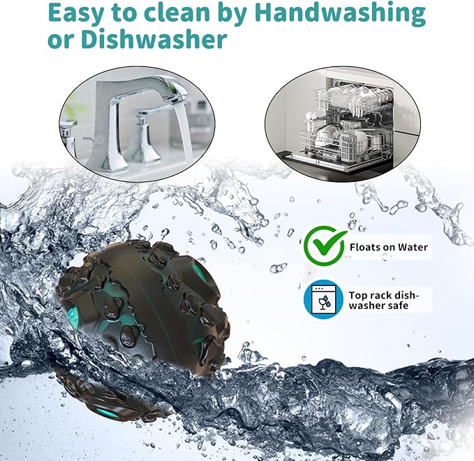 Dog Ball for Aggressive Chewers - Interactive Dog Toy Balls Fun Squeaky Sound to Keep Them Busy, Durable for Small Medium Large Breeds, Rubber Pet Chew Toys, As Seen on TV, Black & Lake Blue-Mewly Pet