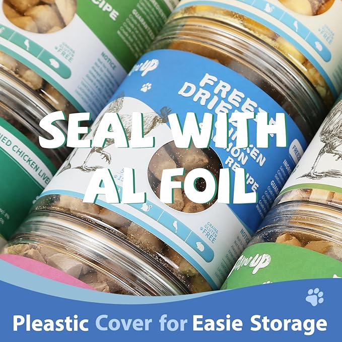 Freeze Dried Raw Dog Food, Chicken & Salmon Recipe Dog Food Topper, High Protein, Rawhide Free, Gluten&Grain Free for Dogs, Cats, 5.3oz-Mewly Pet