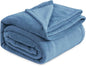 Bedsure GentleSoft Fleece Blankets Queen Size Washed Blue - Bed Blanket Soft Lightweight Plush Fuzzy Cozy Luxury Microfiber, 90x90 inches