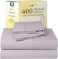 California Design Den Full Size Bed Sheets Set - Soft 400 Thread Count Sateen, Natural 100% Cotton Sheets with Deep Pockets, Breathable, Cooling and Durable Bedding Set - Dusky Lavender Grey