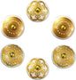 Perilla Home Set of 6 Gold Design Ceramic Knobs Decorative Round Knobs for Home Kitchen Cabinet Vintage Hardware Cupboard Door Dresser Wardrobe Drawer Pulls