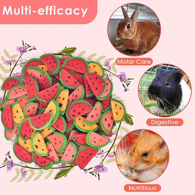 KATUMO Rabbit Chew Toys, 200g / 7oz Mixed Natural Timothy Hay Beet Pumpkin Carrot Chew Toys and Treats for Hamster, Chinchilla, Guinea Pig, Rabbit, Small Animals Molar Snacks-Mewly Pet