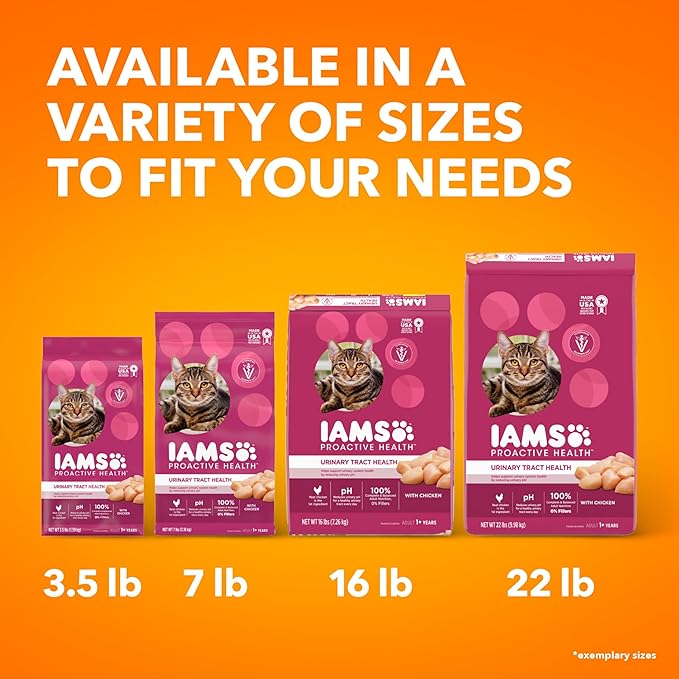 IAMS Proactive Health Adult Urinary Tract Healthy Dry Cat Food with Chicken, 22 lb. Bag-Mewly Pet