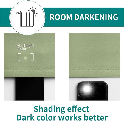 BGment Room Darkening Curtains 63 Inches Long - Grommet Thermal Insulated Drapes Window Treatment Curtains for Bedroom, 2 Panels, 70 x 63 Inch, Grass Green