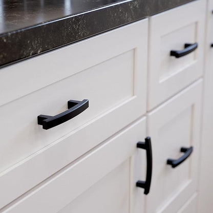 Franklin Brass (10-Pack) – Matte Black Cabinet Handles, 3 Inch Hole Center, Pulls for Drawers, Kitchen Cabinet Door, Dressers | Pierce