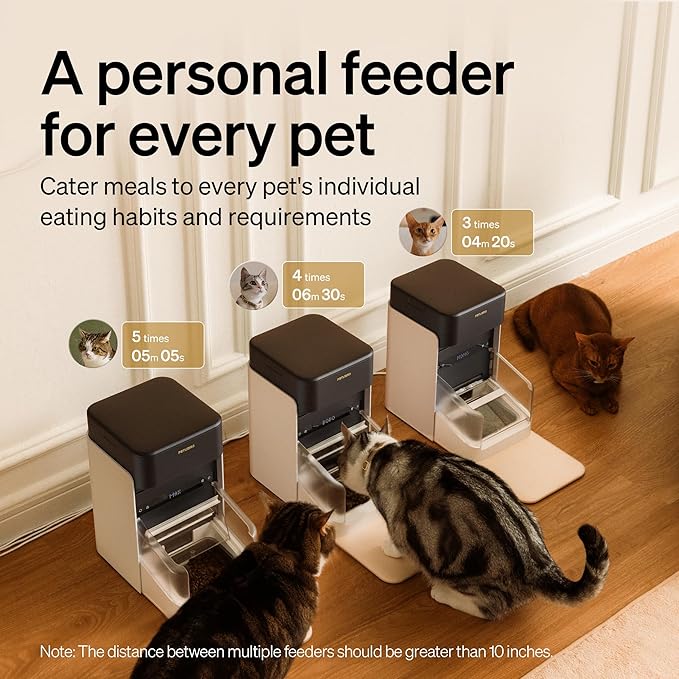 PETLIBRO RFID Automatic Cat Feeder, Collar Tag-Activated Personalized Meals, 5G&2.4G Wi-Fi Programmable Cat Food Dispenser with Cats Recognition & Diet Tracking for Multi-Pet Homes and Different Diets-Mewly Pet