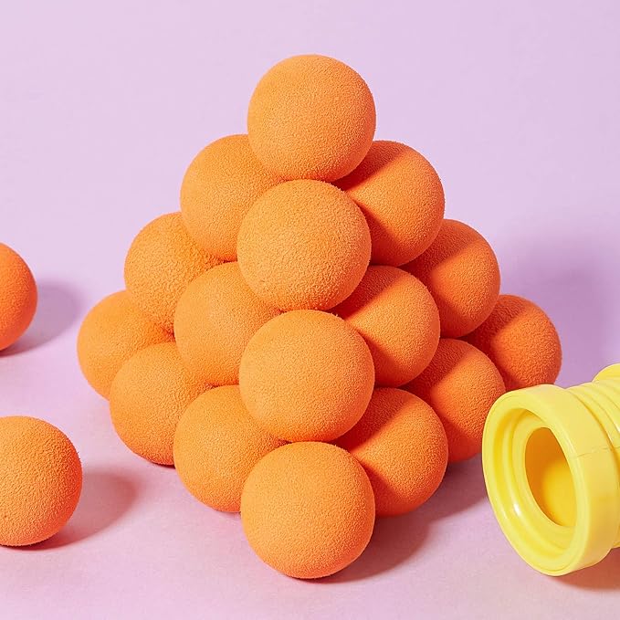 Frienda 24 Pieces Refill Balls Soft Orange Foam Balls Refills Approx 1. 1 Inch in Diameter, Soft Small Light Cat Ball Toys-Mewly Pet