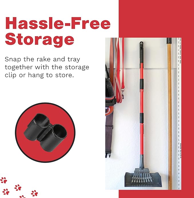 Pooper Scooper for Large Dogs, Small Dogs and Horses, Metal Poop Scooper Set with Long Handle Rake and Tray for Yard, Grass, Dirt or Gravel, Heavy Duty Aluminum Poop Picker Upper-Mewly Pet