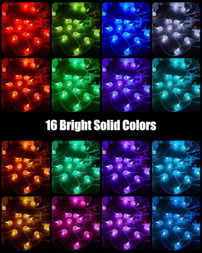 Minetom Crystal Globe String Lights - 33 ft 100 LED USB Color Changing Globe Ball Fairy Lights with Remote and Timer, Waterproof for Bedroom Tent Loft Bed Window Party, 16 Colors and Multicolor, RGB