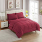Sweet Home Collection 7 Piece Comforter Set Bag Solid Color All Season Soft Down Alternative Blanket & Luxurious Microfiber Bed Sheets, Burgundy, Twin XL