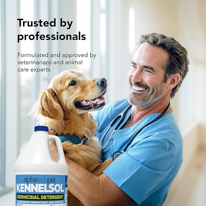 ATP KennelSol 1-Step Kennel Cleaner - 1 Gallon Liquid Disinfectant, Effective Against Bacteria and Viruses, Deodorizer Wintergreen Scent by Alpha Tech Pet-Mewly Pet