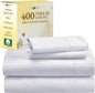California Design Den Full Size Bed Sheets Set - 400 Thread Count Sateen, Natural 100% Cotton Sheets Full Size, Deep Pocket Cooling and Durable Bedding Set - Pinstriped