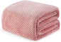 Exclusivo Mezcla Fleece Bed Blanket Queen Size, Super Soft and Warm Blankets for Couch, Sofa and Bed Waffle Textured, Cozy, Fuzzy and Lightweight (Dusty Pink, 90x90 Inches)