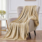 Walensee Fleece Blanket Plush Throw Fuzzy Lightweight (Throw Size 50x60 Tan Camel/Taupe) Super Soft Microfiber Flannel Blankets for Couch, Bed, Sofa Ultra Luxurious Warm and Cozy for All Seasons