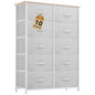 DWVO 10 Drawers Dresser, Fabric Dresser, Fabric Storage Tower, Organizer Unit for Room, Living Room, Hallway, Closets