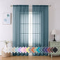 Aiyufeng Dusty Blue Sheer Curtains 90 Inches Long 2 Panels Set, Light Filtering Soft Airy Voile Rod Pocket Dusty Blue Sheer Window Drapes for Bedroom Living Room, Each 42Wx90L Inches