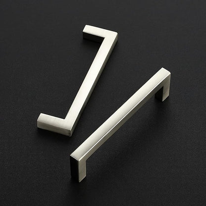 Ravinte 5 Pack Solid 4 Inch Center to Center Slim Square Bar Drawer Handles - Kitchen Cabinet Hardware Brushed Nickel Pulls - Handles for Cabinets and Drawers