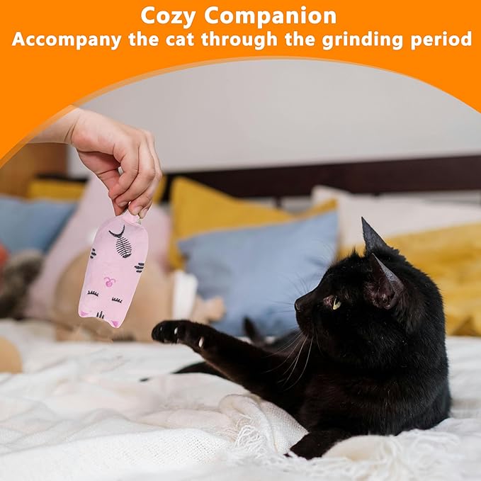 Catnip Toys for Indoor Cats, 5 Pack Cat Toys for Cats, Fluffy Catnip Toys for Chewing Playing, Interactive Kitten Toys, Catnip Filled Kitty Chew Teething Toys, Cat Chew Toys (Smile,5 Pack)-Mewly Pet