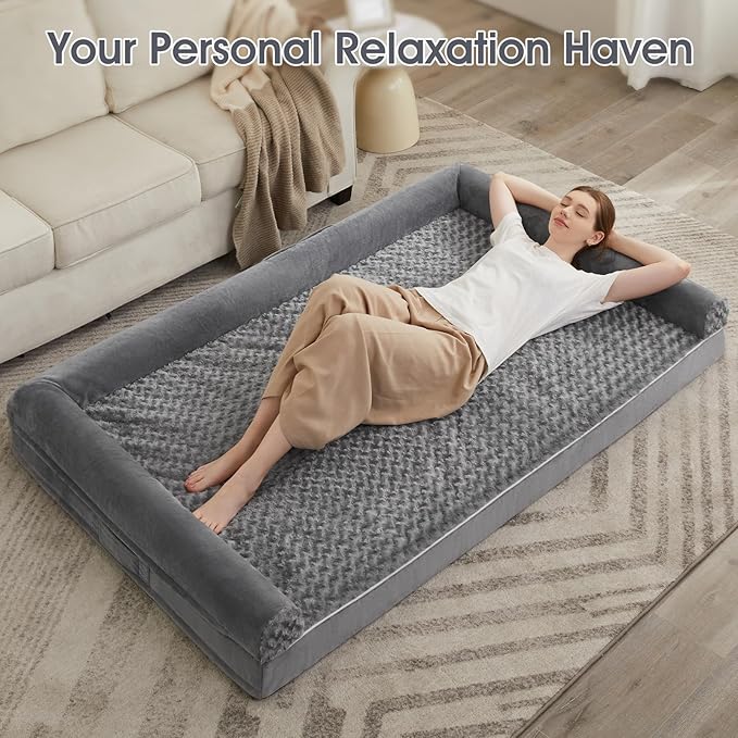 BFPETHOME Dog Beds for Large Dogs, Orthopedic Dog Bed for Medium Large Dogs,Big Waterproof Couch Pet Bed with Removable Washable Cover-Mewly Pet