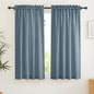 RYB HOME Blue Curtains Sheer - Flax Linen Sheers Farmhouse Curtains Airy Light Filtering Privacy Window Covering for Bedroom Living Room Dining, Stone Blue, 52 inch Width x 63 inch Length, 1 Pair