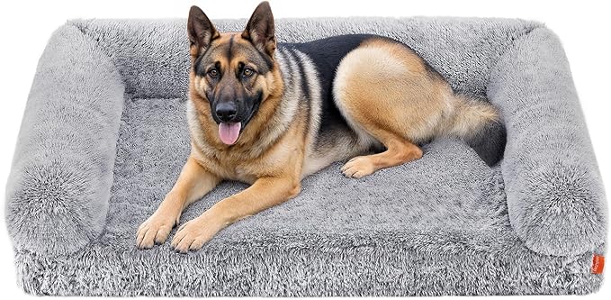 Feandrea Dog Bed, Orthopaedic Dog Sofa Bed for Large Dogs, Waterproof Ped Bed with Removable Washable Cover, 48 x 33.5 x 9.5 Inches, Gray Ombré UPGW234G01-Mewly Pet