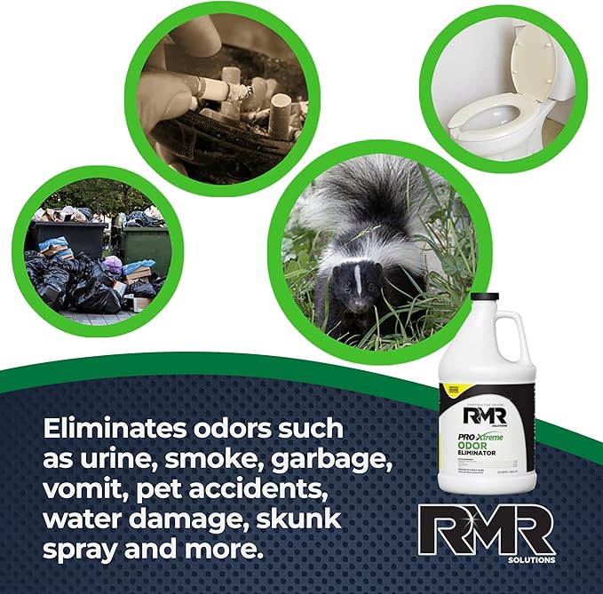 RMR PRO-Xtreme Odor Eliminator, Commercial-Strength Formula, Naturally Destroys Odors, Organic Solution, Tackles The Worst Odors, No Masking or Cover-Up Fragrances, Safe and Easy to Use, 1 Gallon-Mewly Pet