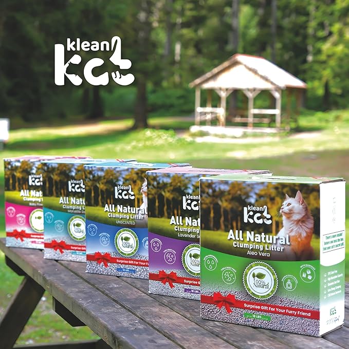 All Natural Clumping Cat Litter – Multiple Scents – Low Dust, Odor Control – Baby Powder 18 lb - Surprise Toy Inside-Mewly Pet