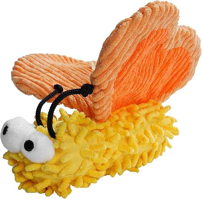 Nocciola Plush Squeaky Dog Toys, Cute Durable Stuffed Crinkle Puppy Pet Chew Toys for Large Medium Small Dogs - Butterfly-Mewly Pet