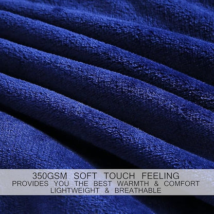 Soft Travel Size Blanket All Season Warm Fuzzy Microplush Lightweight Thermal Fleece Blankets for Couch Bed Sofa,Throw,50x61 Inches,Royal Blue