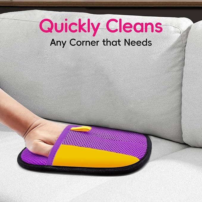 Upgraded pet Hair Removal Gloves, Reusable pet Hair Removal Gloves, Powerful cat and Dog Hair Removal, Suitable for Clothes、Sofas、Carpets、car Seats etc. (2PCS Purple)-Mewly Pet