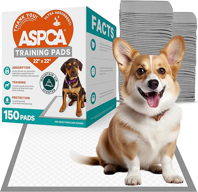 Scented Puppy Pads, [150 Count], Dog Pee Pads for Training, Absorbent Potty Pads for Dogs, Quick-Drying Leakproof Large Dog Pads with Odor Control, 22"x22", Puppy Pads for Indoor or Outdoor Use-Mewly Pet