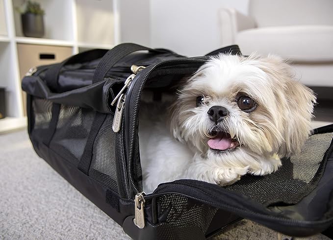 Sherpa on Wheels Indoor Pet Dog Carrier, Black Large for All Breed Sizes-Mewly Pet