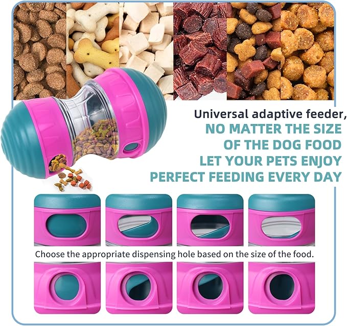 Interactive Dog Toys to Keep Them Busy, Puppy Puzzle Adjustable Food Dispenser Slow Feeder, Enrichment Treat Dispensing Toy Ball for Large/Medium/Small Breed Dogs Pet Gift, Purple-Mewly Pet
