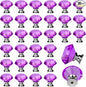 DEELF 30 Packs Kitchen Cabinet Knobs, 30 mm Crystal Cabinet Knobs, Diamond Dresser Handle Drawer Pulls, Dresser Knobs for Cabinets and Drawers, Purple