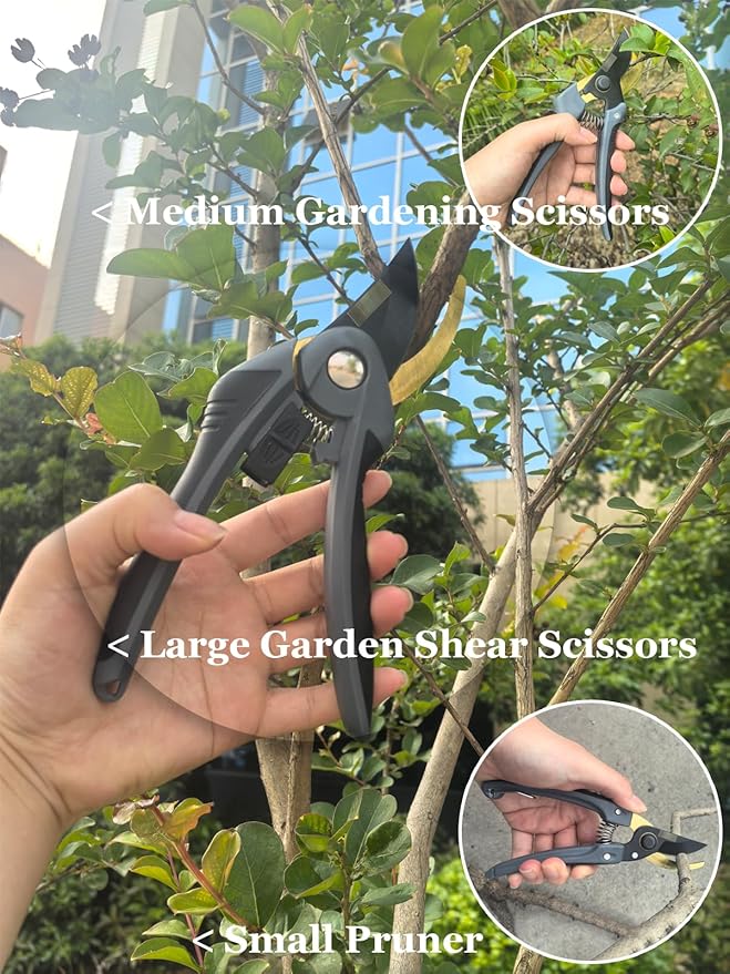 4 Piece Gardening Scissors Folding Saw and Pruner Set Sharp Hand Garden Clippers Set with Folding Pruner Saw-Mewly Pet