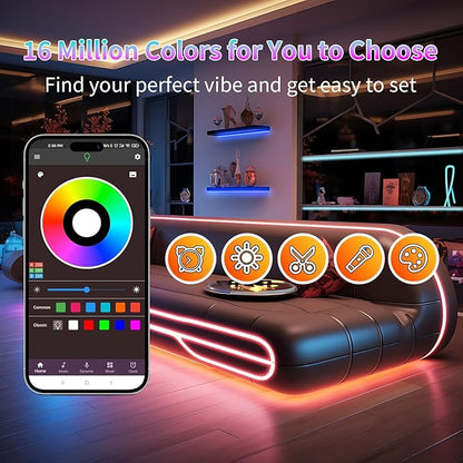 LED Lights for Bedroom 150FT, RGB LED Strip Lights Music Sync, Led Light Strip with Remote & App Control, DIY Color Changing Led Lights for Room Decor Aesthetic and Party Ambiant Lighting