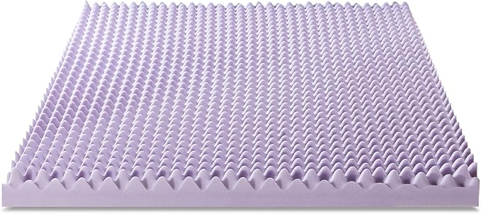 Best Price Mattress 4 Inch Egg Crate Memory Foam Mattress Topper with Soothing Lavender Infusion, CertiPUR-US Certified, Dorm Essentials, Twin XL