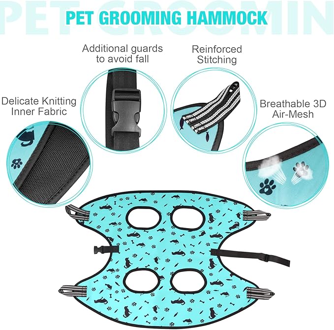 Dog Grooming Hammock - Pet Harness for Grooming Nail Trimming (XXL 120lb), Dog Sling for Nail Clipping, Dog Hanging Holder for Cutting Nail with Nail Clippers-Mewly Pet
