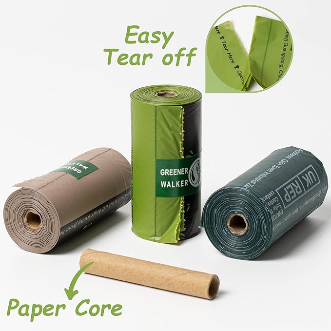 GREENER WALKER Poop Bags for Dog Waste-540 Bags,Extra Thick Strong 100% Leak Proof Dog waste Bags (Deep Green)-Mewly Pet