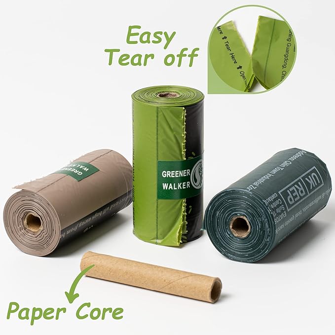 Greener Walker Poop Bags for Dog Waste-540 Bags,Extra Thick Strong 100% Leak Proof Dog Waste Bags (Green)-Mewly Pet