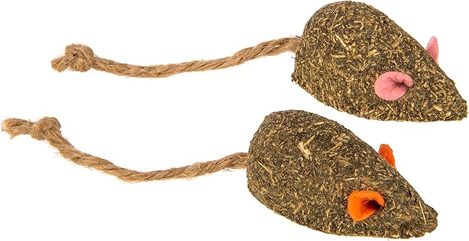 SmartyKat Instincts Mouser Mayhem HappyNip Cat Toy, Compressed Catnip & Silverine-Shaped Mice, Mentally Stimulating, Durable & Less Mess, 2-Pack-Mewly Pet