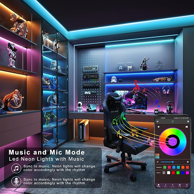 Led Lights for Bedroom 300ft Music Sync Color Changing Led Strip Lights with 60 Key Remote and App Control RGB Led Light Strip for Home Party Room Decoration
