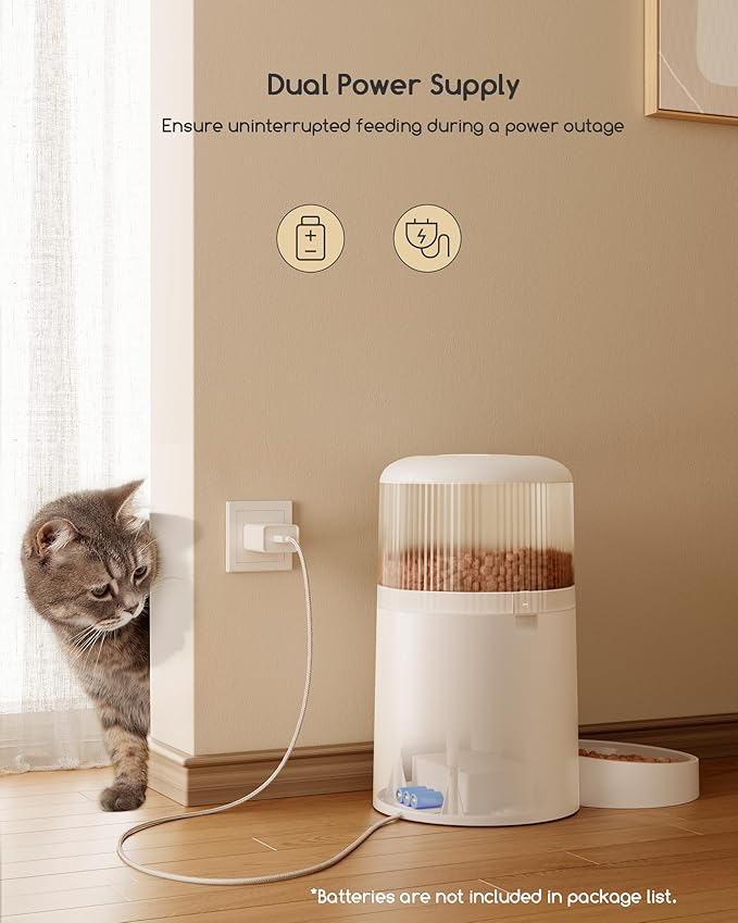 Faroro Automatic Cat Feeder with Camera, 3MP HD Video with Night Vision, 5G WiFi Cat Feeder Automatic with APP Control, 2-Way Audio, Low Food Sensor, Motion Alerts for Cats and Dogs-Mewly Pet
