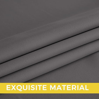 NICETOWN Blackout Curtains Grommet 2 Panels Grey Drapes 95Inches Long