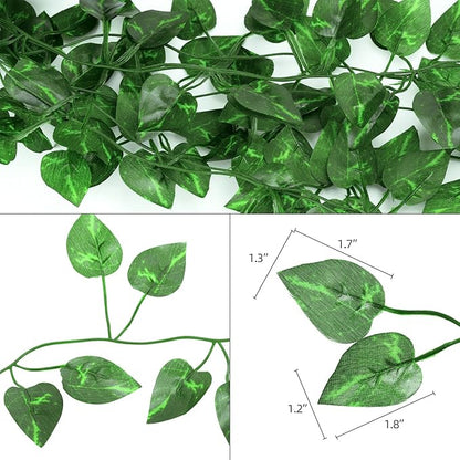 Tbestmax 237 Feet 36 Pack Artificial Ivy Leaf Plants, Green Vine Leaves, Greenery Hanging Garland, Fake Foliage Flowers for Home Kitchen Garden Office Wedding Wall Decor