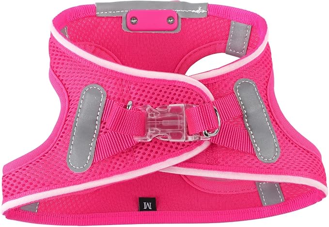 Light Up Dog Harness,Rechargeable LED Dog Harness for Small Medium Large Dogs,Reflective Lighted Safety Vest for Night Walking & Camping,Lightweight & Adjustable,Pink,L-Mewly Pet