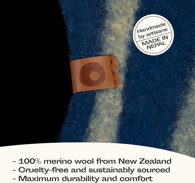 MEOWFIA Cat Cave – Premium Felt Cat Bed for Indoor Cats, Handmade 100% Merino Wool (Medium, Deep Azure)-Mewly Pet