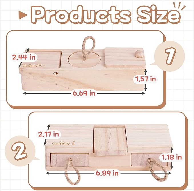 SoulThink® Interactive Wooden Pet Rabbit Toys - Sniff n' Snack Bunny Chew Toys for Rabbit Treats, Suited as Guinea Pig Toys, Hamster Toys for Boredom, Bunny Toys for Rabbits Keep Busy (2 Sets)-Mewly Pet