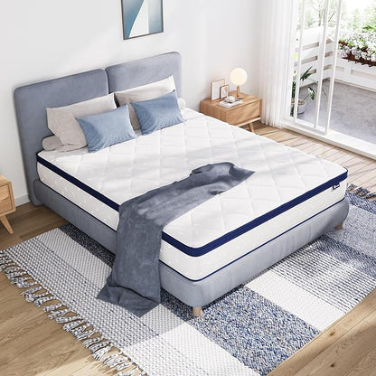 Avenco Queen Mattress in a Box, 12 Inch Hybrid Size Mattresses with Comfort Foam and Pocket Coils, Colchones Queen for Pressure Relief & Motion Isolation
